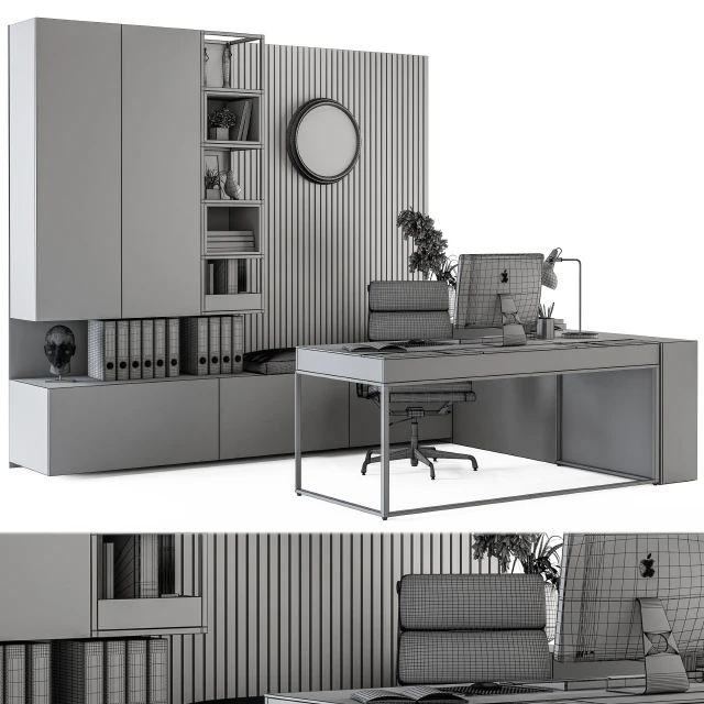 Office Furniture - Manager Set 11 — Descargar