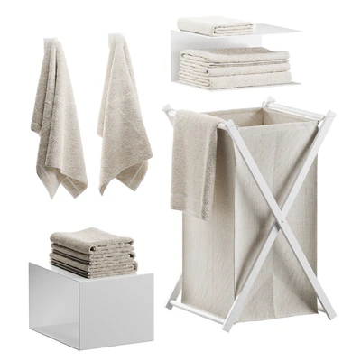 Bathroom set with laundry basket — Ver 1