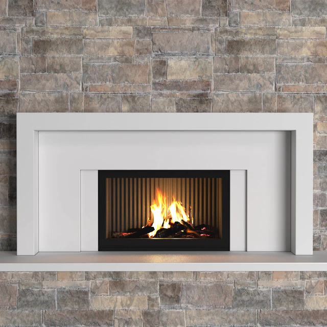 Камин в классическом стиле с каменной стеной.Stonework Fireplace modern ArtDeco — Скачать