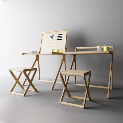 Children's table with a folding table top — Ver 1