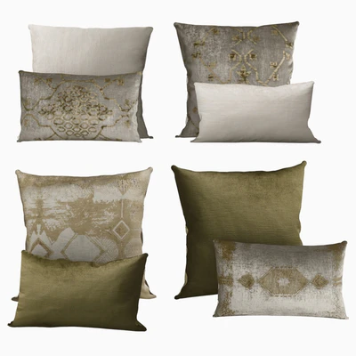 Pillows by Restoration Hardware Velvet Oushak Collection in FogMoss — Ver 1