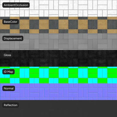 basketweave concrete paver texture checkerboard yellow — Ver 2