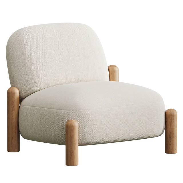 Armchair with chenille upholstery Boldi — Descargar