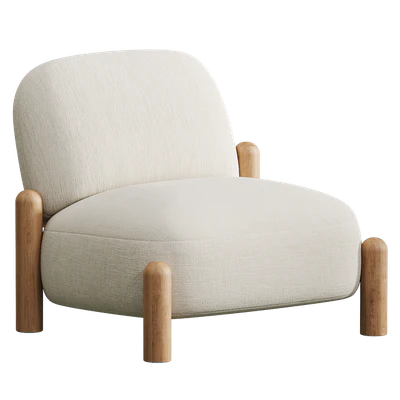 Armchair with chenille upholstery Boldi — Ver 2