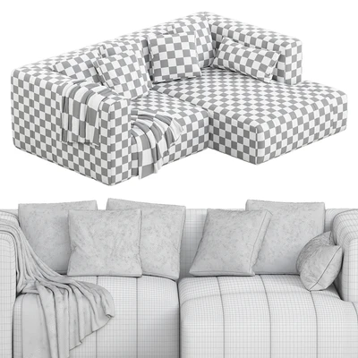 Langham Channeled 2 Piece Sectional Sofa — Ver 2