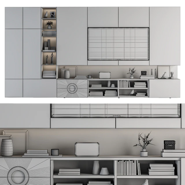TV Wall Black and Wood - Set 12 — Скачать