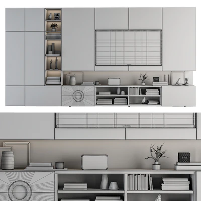 TV Wall Black and Wood - Set 12 — Вид 3