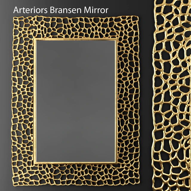 Arteriors Bransen Mirror, зеркало, рама, luxury декор, золото, перфорация, абстракция — Скачать
