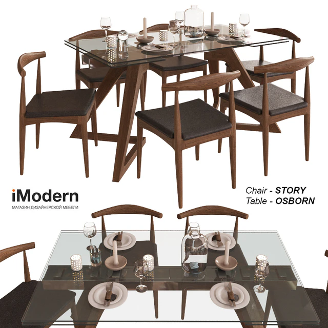Table and chairs Story and Osborn IModern — Descargar