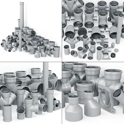Sewer pipes collection counstraction / Фитинги  канализационные конструктор — Вид 4