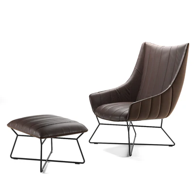 Freifrau Rubie Armchair Ottoman — Ver 2