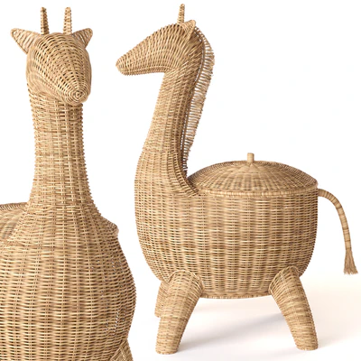 RATTAN ANIMAL BASKET GIRAFFE Restoration Hardware — Ver 2