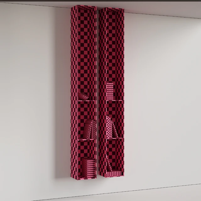 096 Wall rack shelves 03 neutral & minimal wood 01 — Скачать