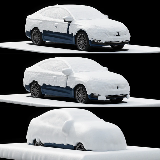 snow covered cars in the parking lot — Descargar
