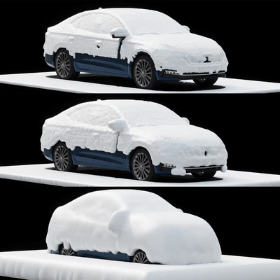 snow covered cars in the parking lot — Ver 2