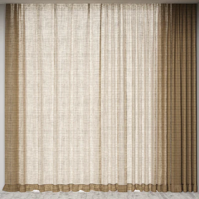 CHECKED LINEN CURTAIN — Ver 1