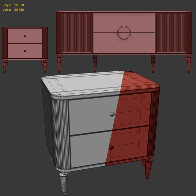 Комод  и тумба прикроватная Ар Деко Санвито . Nightstand, sideboard Bellona — Скачать