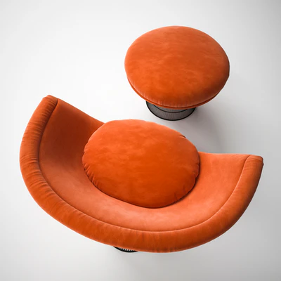 Warren Platner Lounge Chair & Ottoman for Knoll — Ver 2