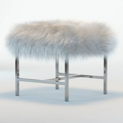 Tavi mongolian faux fur stool — Ver 3
