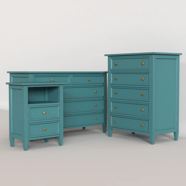 Crate&Barrel Harbor Blue Chest, Dresser, Nightstand. — Скачать