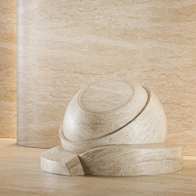 Travertine stone set (seamless) | 02 — Вид 2