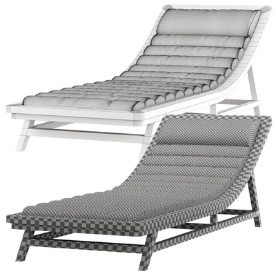 Wooden outdoor chaise lounge L15 — Ver 2