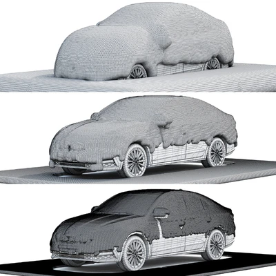 snow covered cars in the parking lot — Ver 3