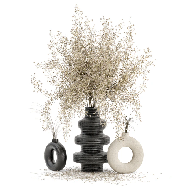 Indoor Dry Plants in rusty Concrete Pots - Set 288 — Descargar