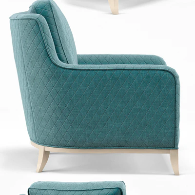 Madison Coastal Diamond Teal Milk Paint Armchair — Ver 2