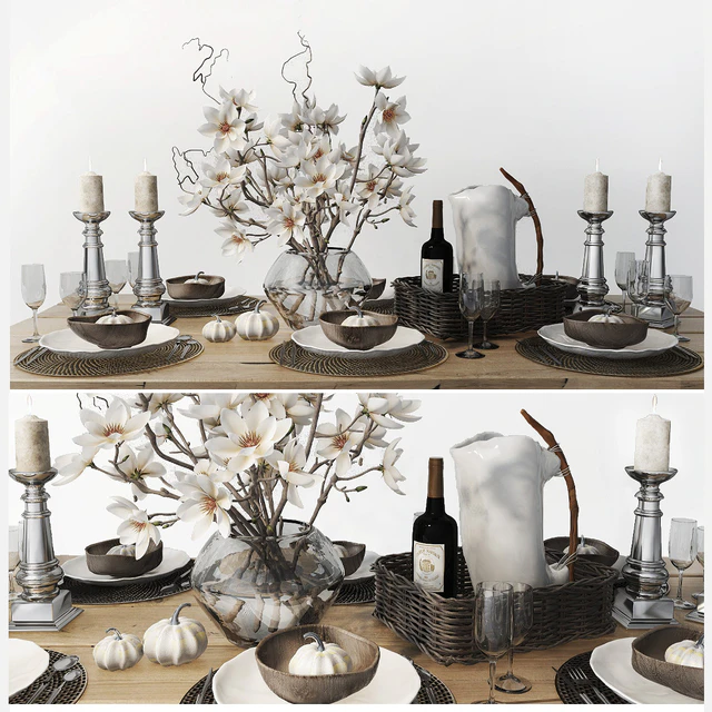Table setting with magnolias — Descargar