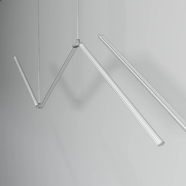Zigzag Pendant Light Fixture Minimalism Aluminum Dining Room LED Ceiling Light in Black — Descargar