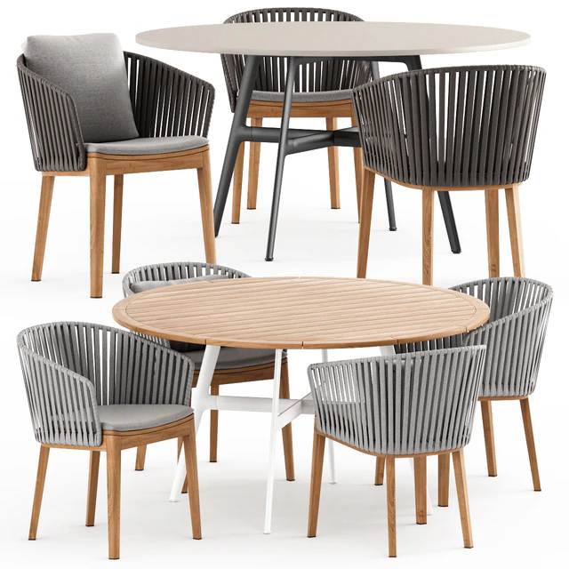 MOOD Chair Tribu and Seax dining table by Dedon — Скачать