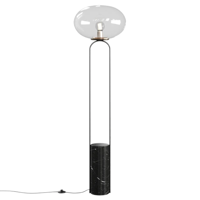 Polo black marble floor lamp by CB2 — Descargar