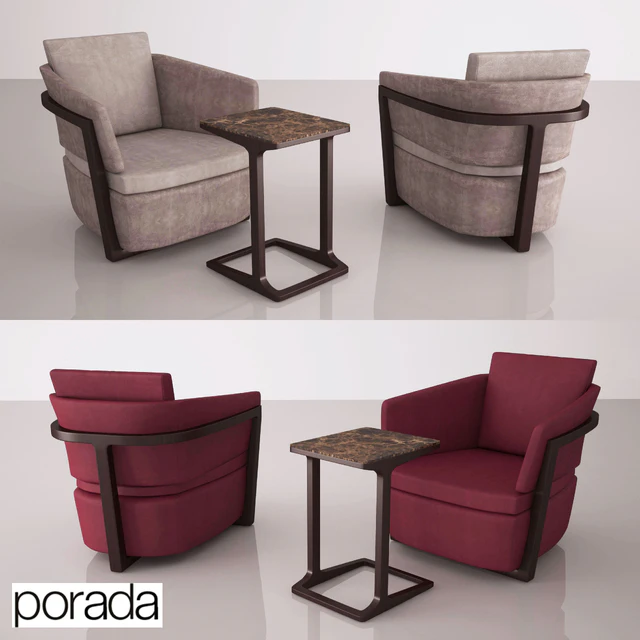 Porada Arena Poltrona Armchair and table Script 45 — Descargar