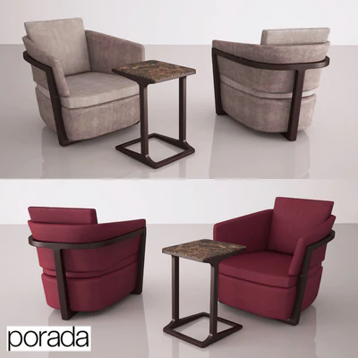 Porada Arena Poltrona Armchair and table Script 45 — Ver 1