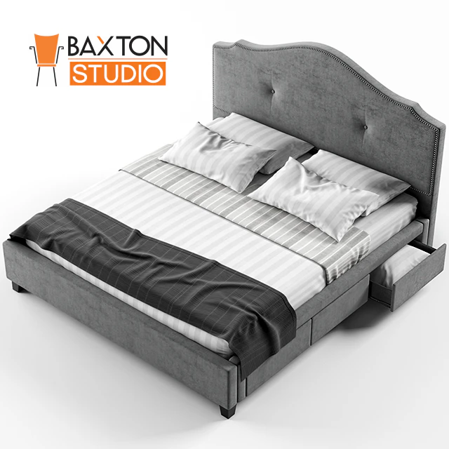 Armeena Linen Storage Bed With Upholstered Headboard, Gray, King — Descargar
