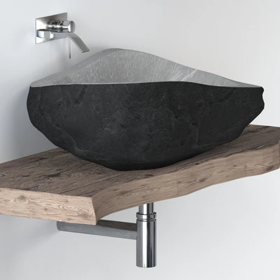 Stone washbasin with slab top — Ver 2