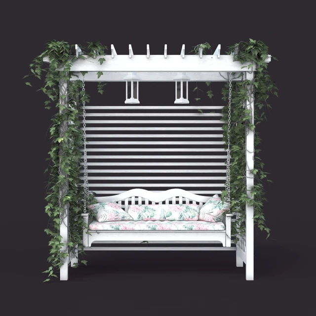 Garden swing in the style of Provence, white — Descargar