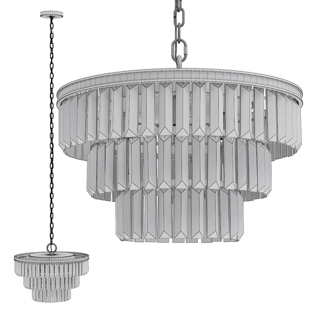 Restoration Hardware ALAINE CRYSTAL CLEAR GLASS 3-TIER CHANDELIER Brass — Скачать