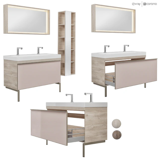 Furniture set Geberit Citterio 118 Light / Dark Oak — Descargar