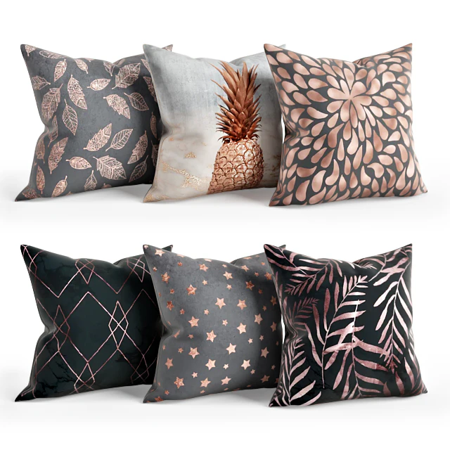 Rose Gold Grey Pillow Set 001 — Скачать