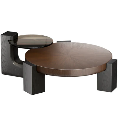 Rhuardhi Modern Round Wood Coffee — Ver 2