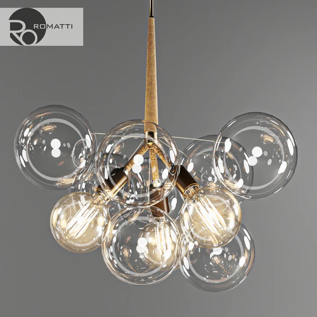 Pendant lamp Romatti Bubble glass chandelier by PELLE — Descargar