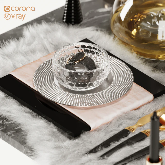 Luxury Fur Place Mat Dinner Table — Скачать