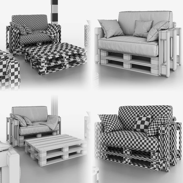 Canopy with garden furniture from pallets — Descargar
