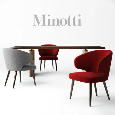 Minotti: стул ASTON, стол MORGAN — Вид 1