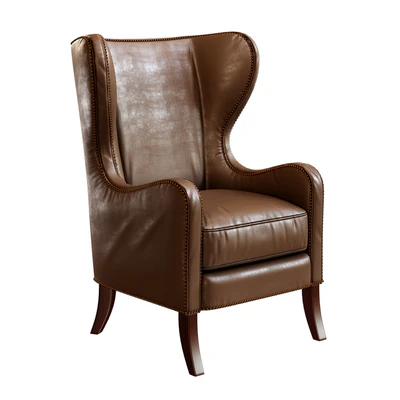 Dempsey Wingback Chair Bourbon Leather — Вид 1
