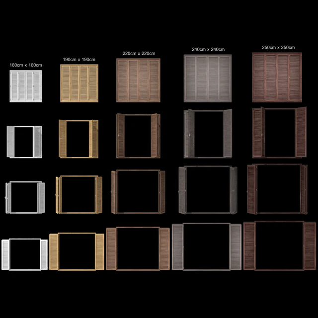 Wooden shutter blind system for windows and doors — Descargar