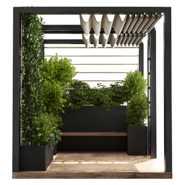 Landscape Furniture with Pergola and Roof garden 01 — Скачать