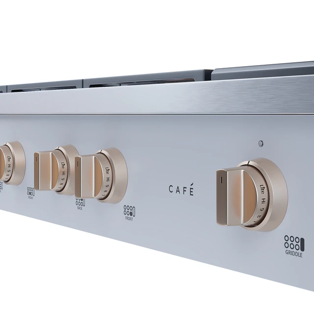 cafe 48 inch Commercial-Style Gas Rangetop with 6 Burners and Integrated Griddle — Скачать